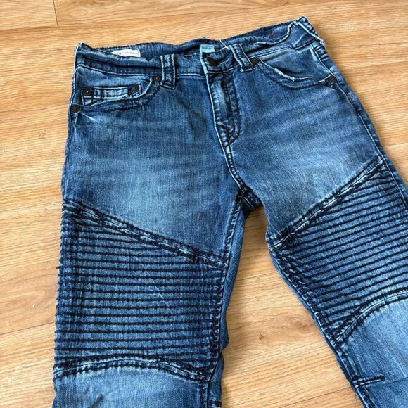 True Religion Rocco Relaxed Skinny Moto Leg MR Denim Jeans Blue Men’s Size 30 - Picture 3 of 12